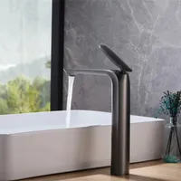 Basin Faucets Gun Grey/Black/Chrome/Brushed Gold/White Hot & Cold Water Mixer High/Short Copper Taps Bathroom Accessories