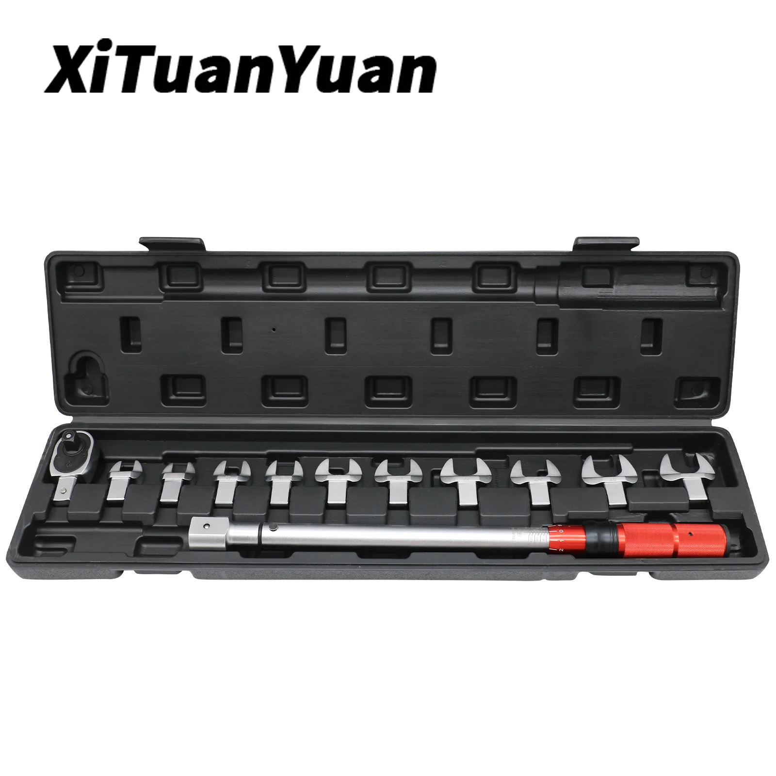 Square Drive Torque Wrench Set 10-150N.m 22-220N.m 50-350N.m 40-400N.m Repair Tools with 10PCS 13-36mm Torque Spanner Head