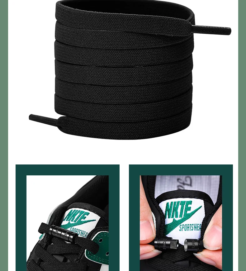 Bunte Kapselschnürsenkel ohne Binden, elastische Schnürsenkel für Sneaker, Schnürsenkel ohne Binden für Kinder und Erwachsene, 0,8 cm flacher Schnürsenkel, 1 Paar/2 Paar – Detail 6