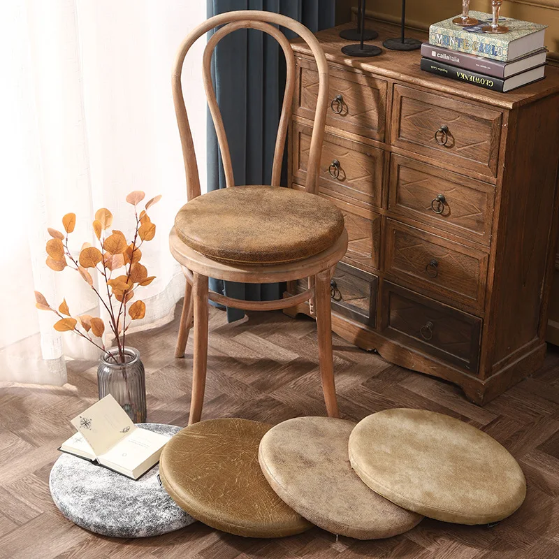 High-grade Retro Velvet Fabric Dining Chair Cushion Memory Foam Non-slip Classic Style Faux Suede Design Chair Seat Seat Pad