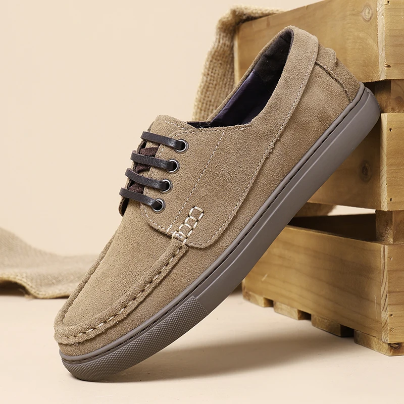 

Men's new low top versatile suede casual derby driving shoes 250513