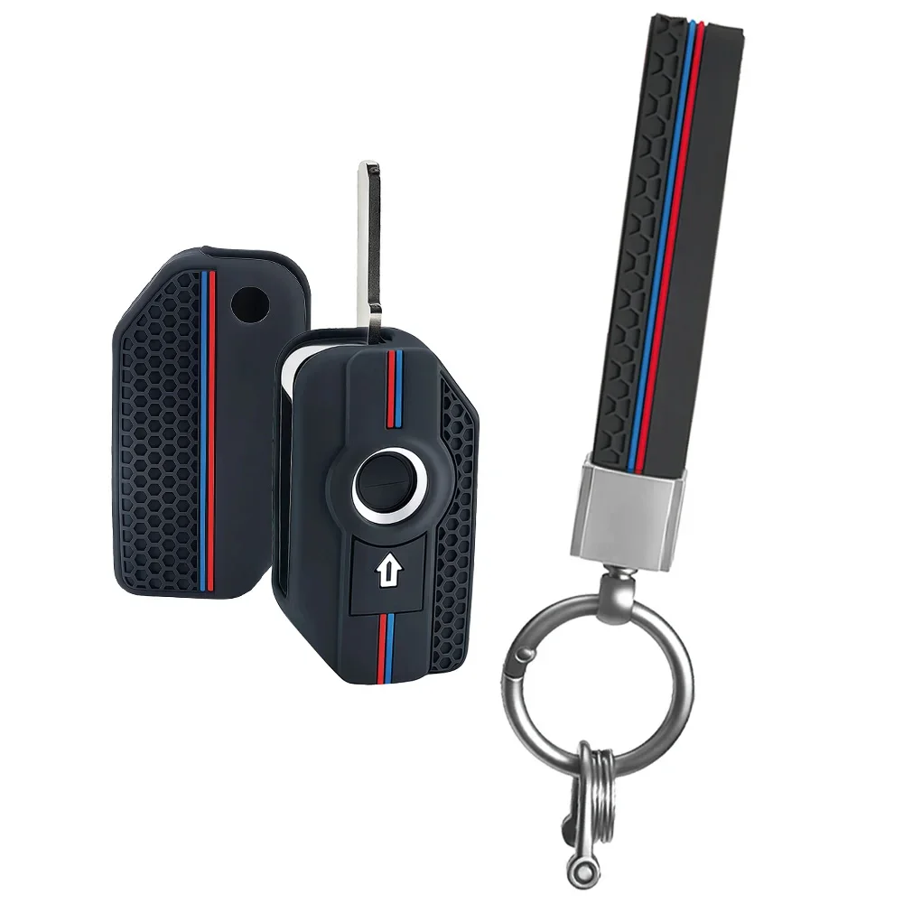Race Accent Key Case With Keychain For BMW K1600 B GT GTL R1250 GS ADV S1000 R XR 2021 2022 Soft Remote Protector