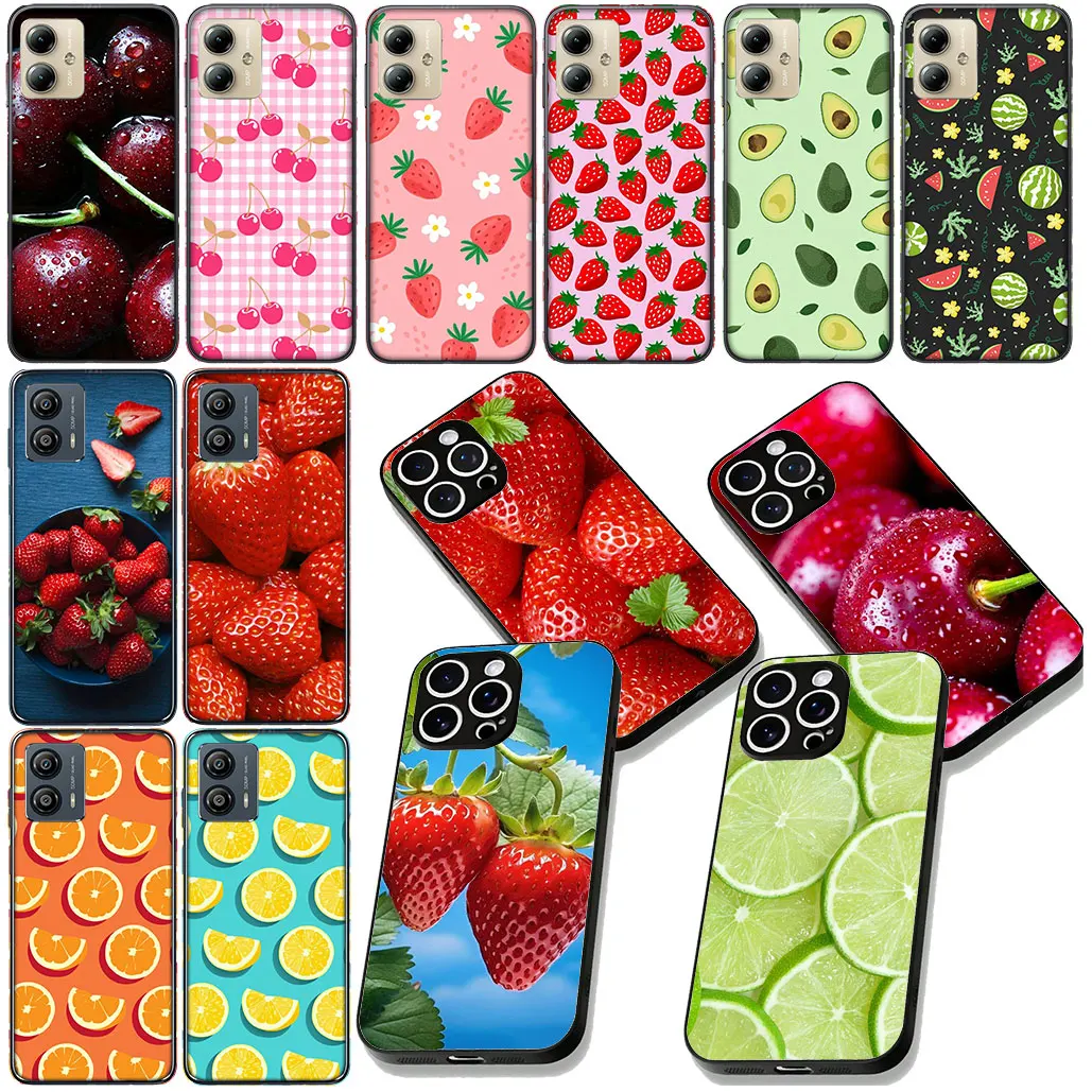 Capa Verão Frutas para Motorola Moto G22 G23 G32 G53 G60 G72 e Outros
