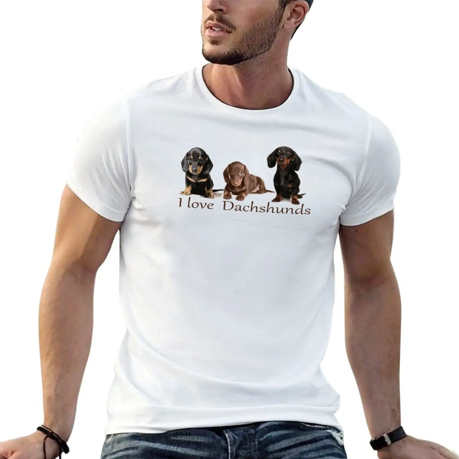 

I love Dachshunds T-Shirt t shirts with prints funny t shirts man T-Shirt