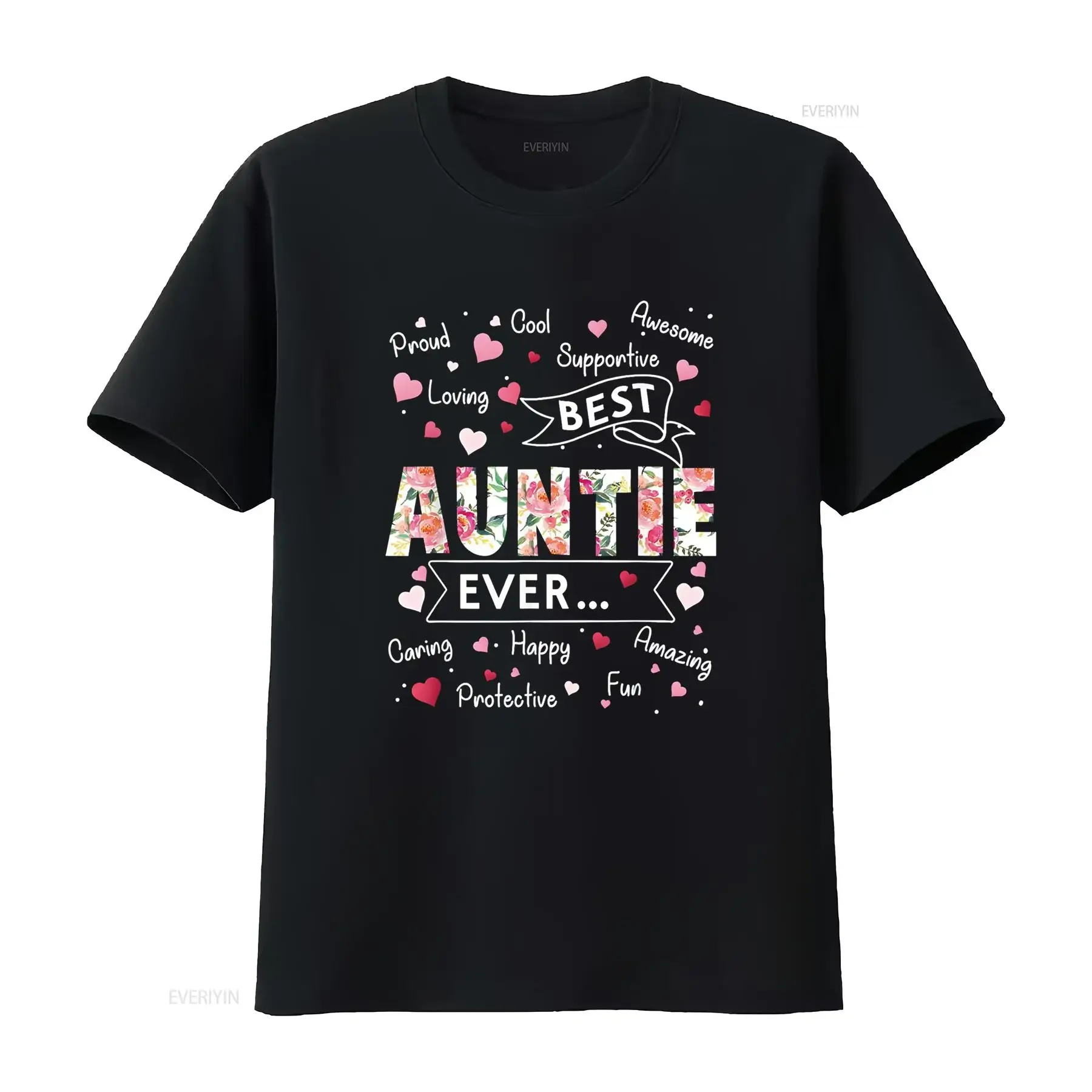

Футболка Best Auntie Ever, забавная винтажная футболка для первого тети на день матери, слегка стильный универсальный топ для повседневной носки