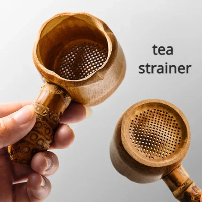 1PCNatural Bamboo Tea Strainer Infuser Filter Infusor Tea Tools Sieve For Tea Brewing  Drinkware Accessories Colander Gadgets