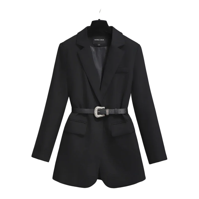 

Good QualityBlack Coat Short Trench Coat Women Spring And Autumn New Small Senior Temperament Casual Waist Collection Suit