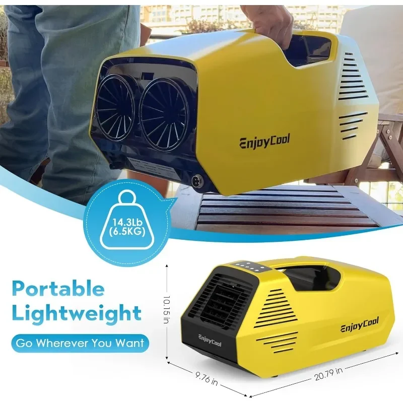 Ar Condicionado com Controle Remoto para Camping, Barraca, AC Portátil para Caminhão, Exterior, RVs, Pesca ou Pet