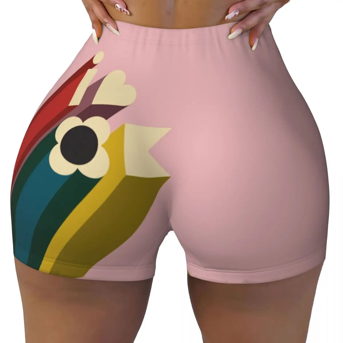 

Custom Orla Kiely Love Pattern Workout Biker Running Shorts Women's Gym Yoga Shorts