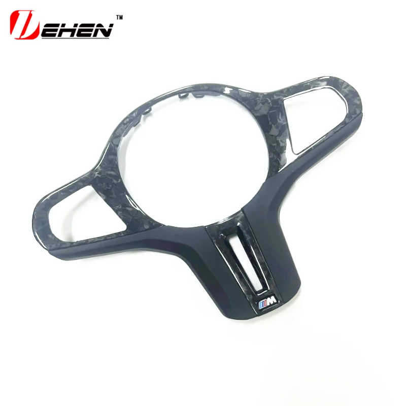 Carbon Fiber Car Steering Wheel Panel Decoration Cover Trim For BMW  Leather G20 G22 G26 G30 G32 G05 G01 G02 G07 G14 G15 G12 G29