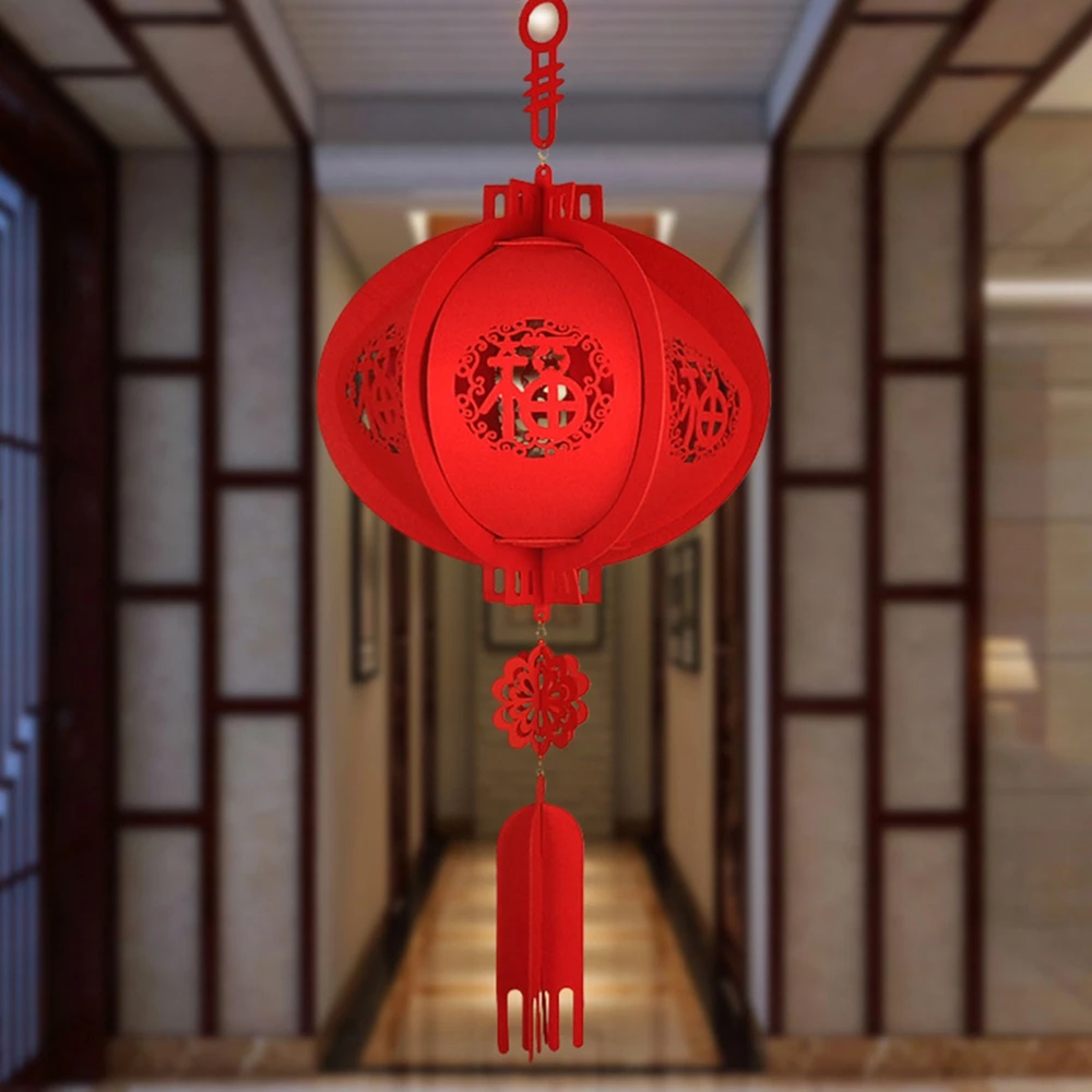 

Waterproof Spring Good Fortune Party Celebration Chinese New Year Festival Supplies Hanging Ornaments Red Paper Lanterns