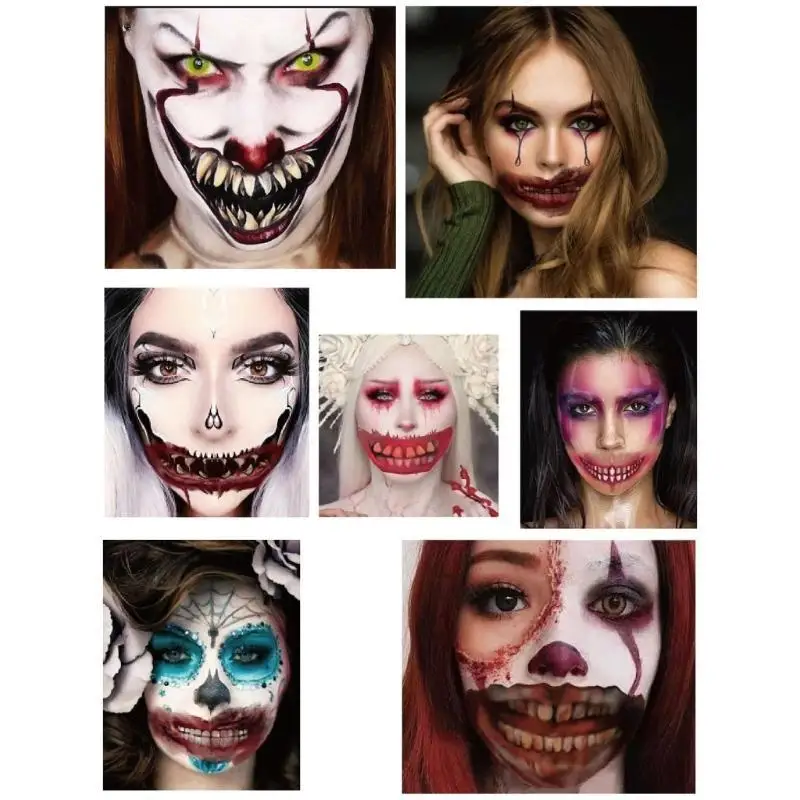 39BD 1SET HALLOWEEN TEMPORARIO TATTOOTO, HORROr FINCIVI BUNCHIE, ASSSOTTO TAWATO ADATTO ALLOUTO HALLOWEEN TEMA TEMA