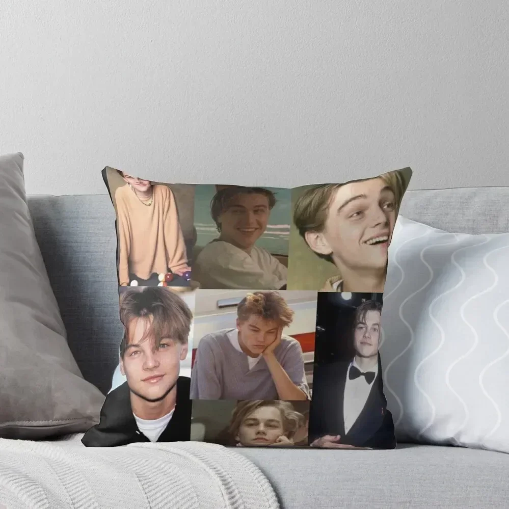 Leonardo Dicaprio Collage Throw Pillow Embroidered Cushion Cover Sofas Covers pillow