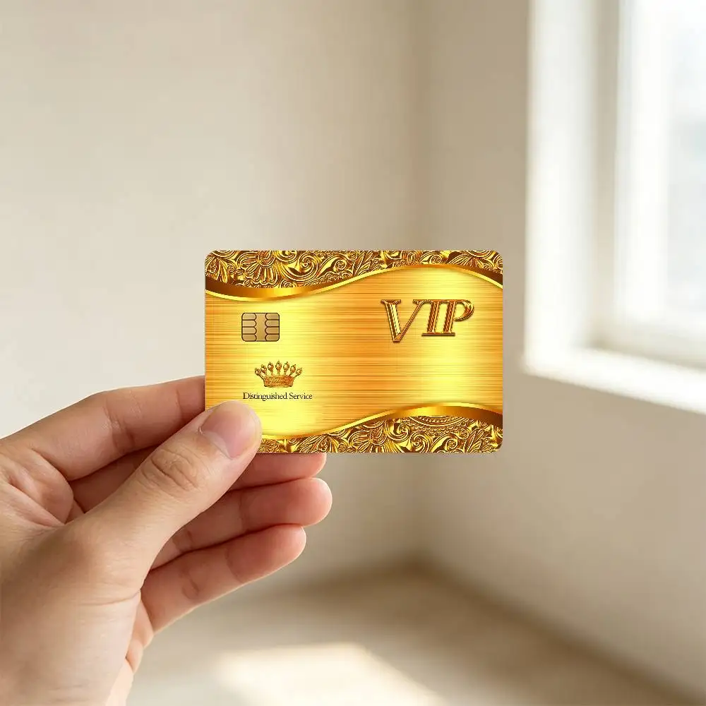 Gorgeous Metal VIP Bank Card Decal Sticker Easy Install Trendy Pattern Front Cover Skin For ATM Debit Card