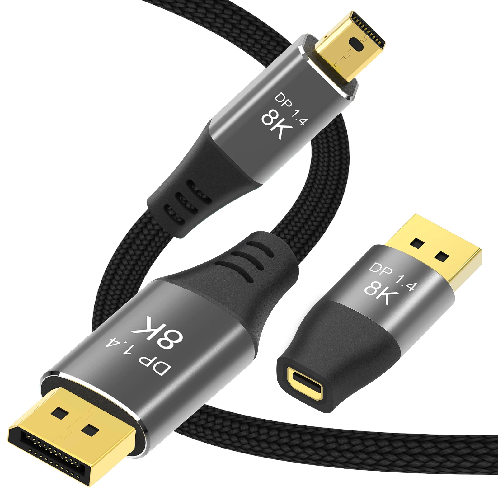 Mini DP to DisplayPort 8K Cable DP1.4 Bi-Directional Transmission DP to Mini DisplayPort Cable 8K@60Hz 4K@144Hz for MacBook Air