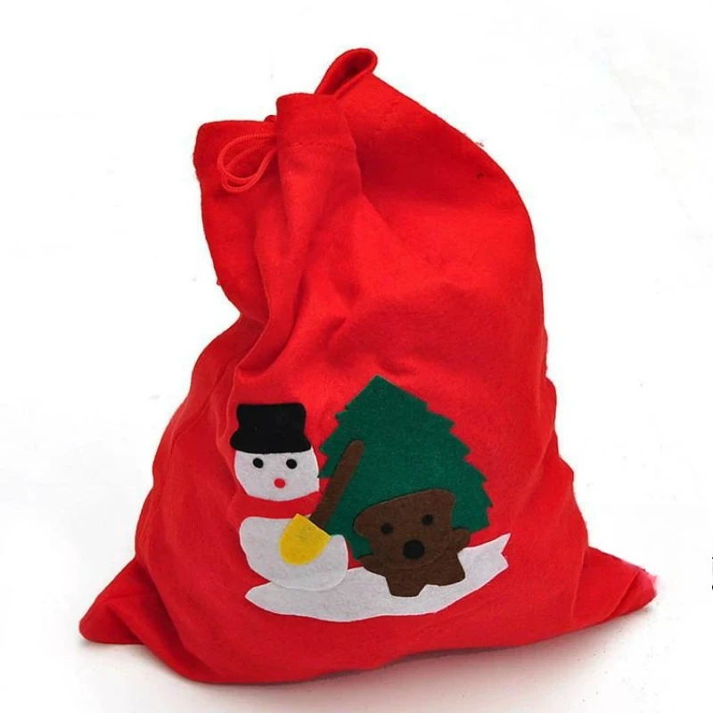 Non Woven Santa Gift Backpack Bags Festive Lucky Pouches Xmas Holiday Candy Present Storage Decor Supplies