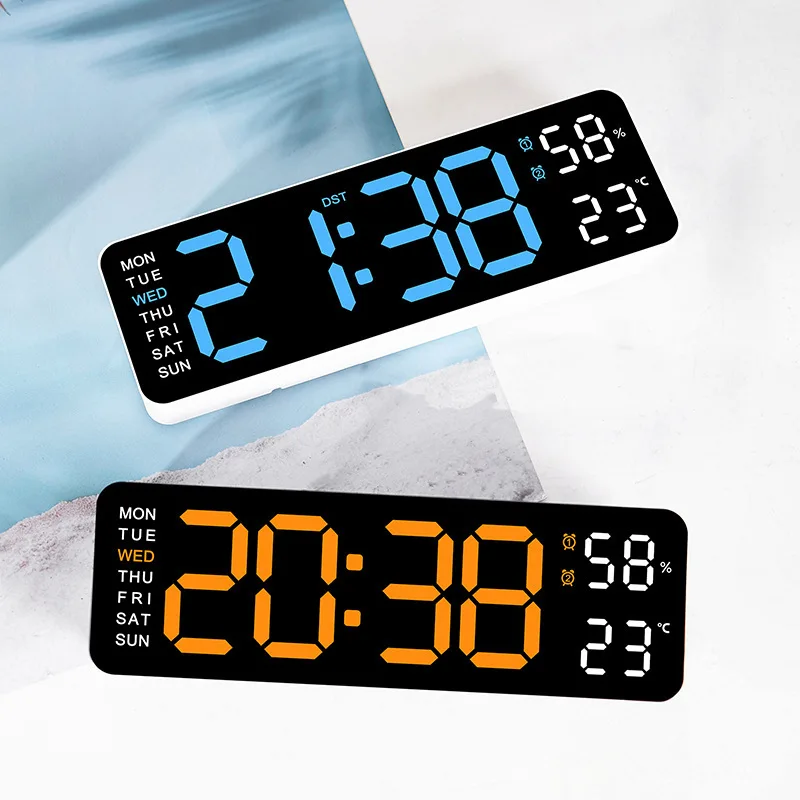 Electronic Clock Simple Multi-function Clock Rectangular Large Font Alarm Can Be Hung or Stand-alone Clock Watch