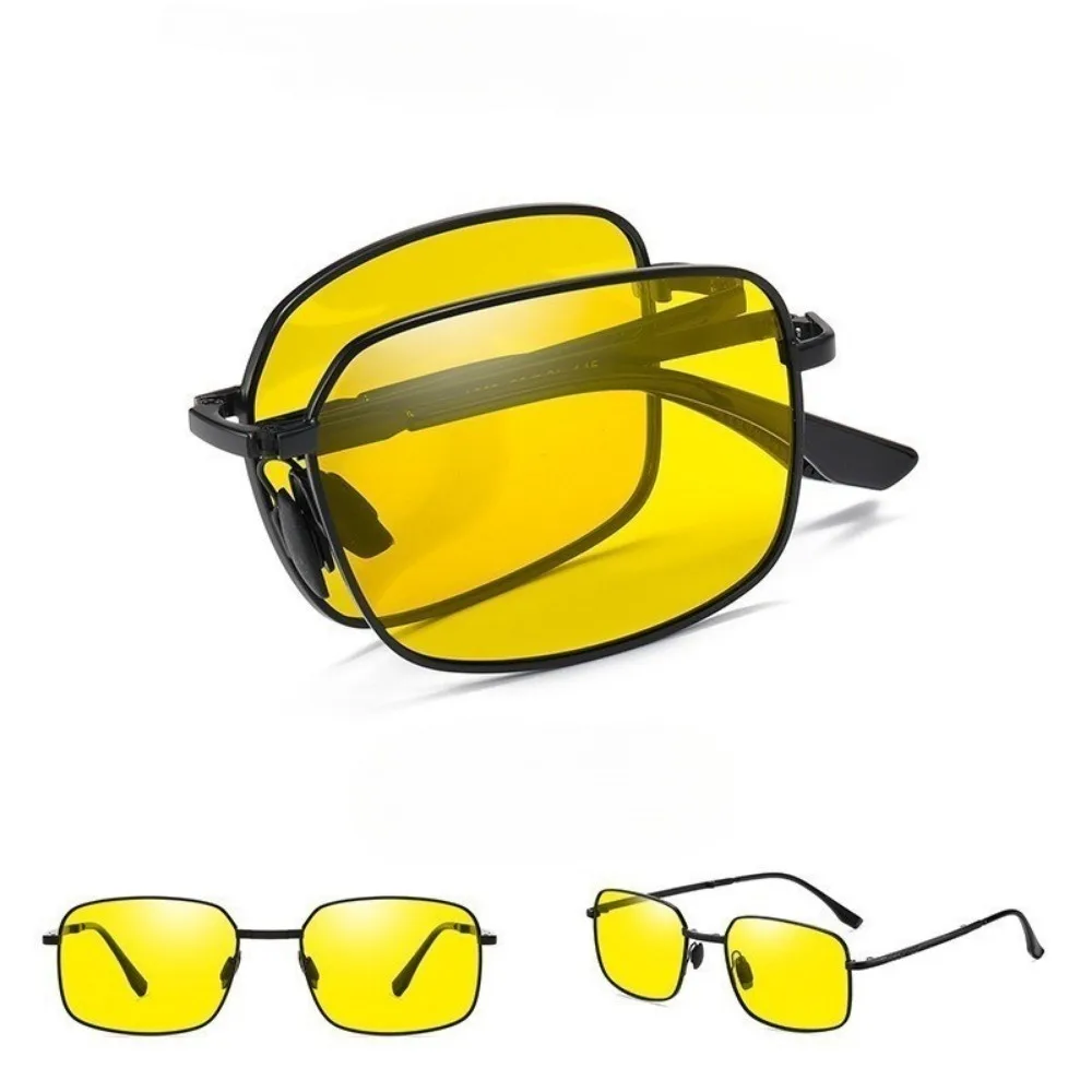3PC Mode Klapp Photochrome Sonnenbrille Outdoor Polarisierte Fahren Sonnenbrille Fahren mit Legierung Rahmen Quadratische Gläser für Männer – Detail 7