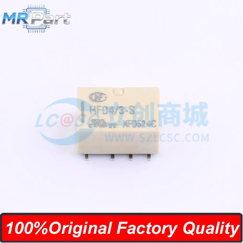 5Pieces HFD4/3-SR DC3V Ultra-small Relay Coil Voltage 3V Two-group Conversion Double Pole Double Throw DPDT/2C SMD-8Pin HFD4/3-S