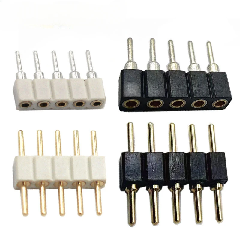 Premium Quality Round Hole Pin Header and Female Socket 2.0mm Pitch Single Row 5P with Gold-Plated Contacts