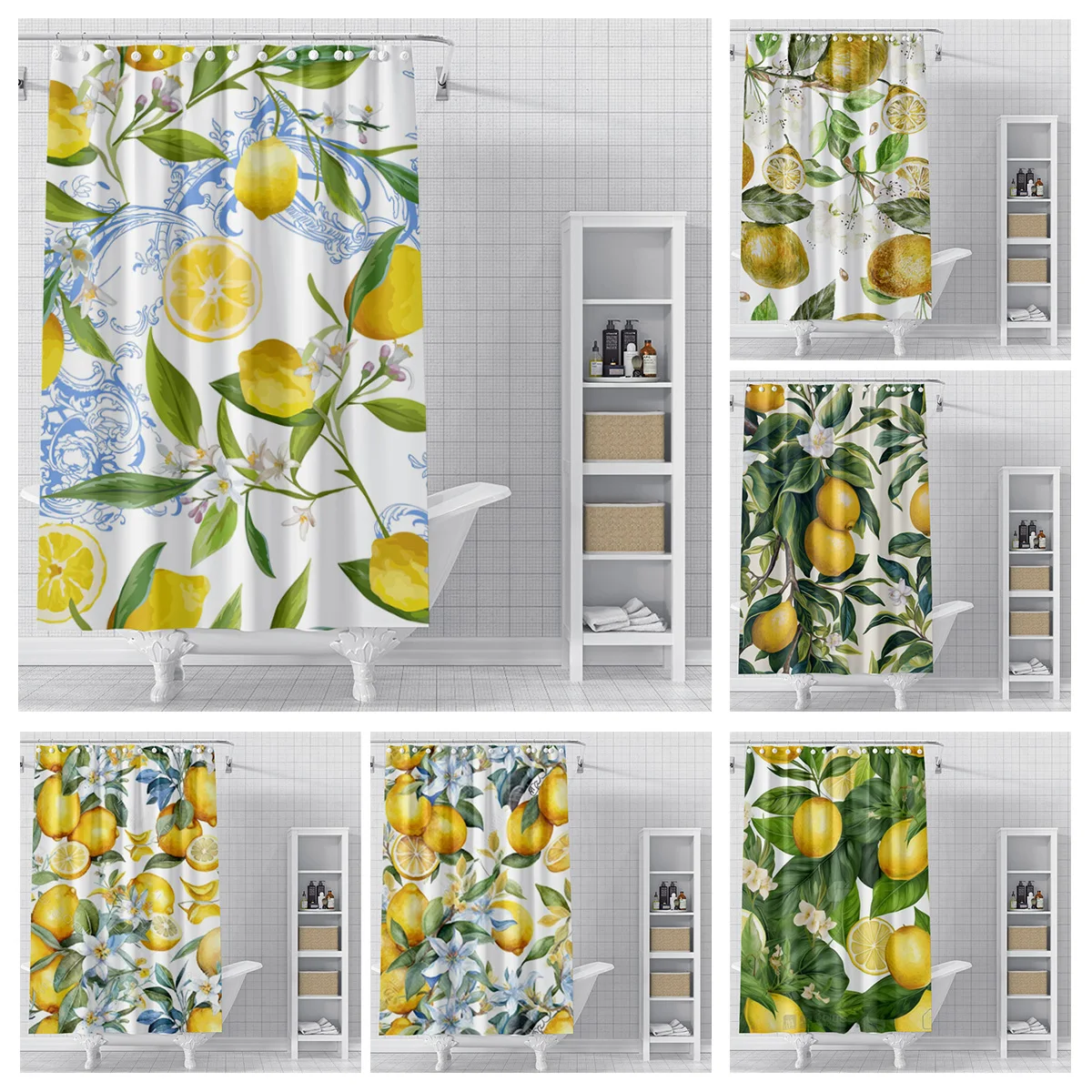 Home decoration shower curtains for bathroom waterproof curtain fabric Modern Nordic style Living Room Fruit plant fresh simple