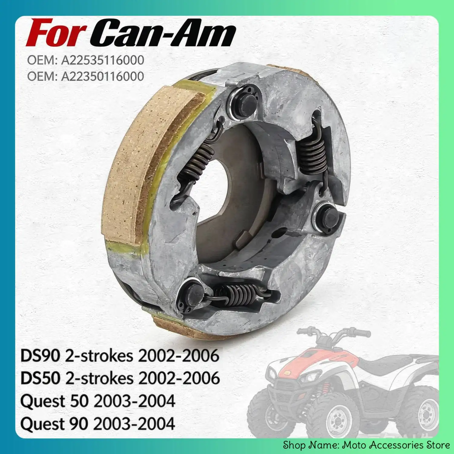 Centrifugal Clutch Shoe Assembly For Can‑Am DS90 DS50 2‑Stroke Quest 50 Quest 90 Replace A22535116000 A22350116000 ATV Parts