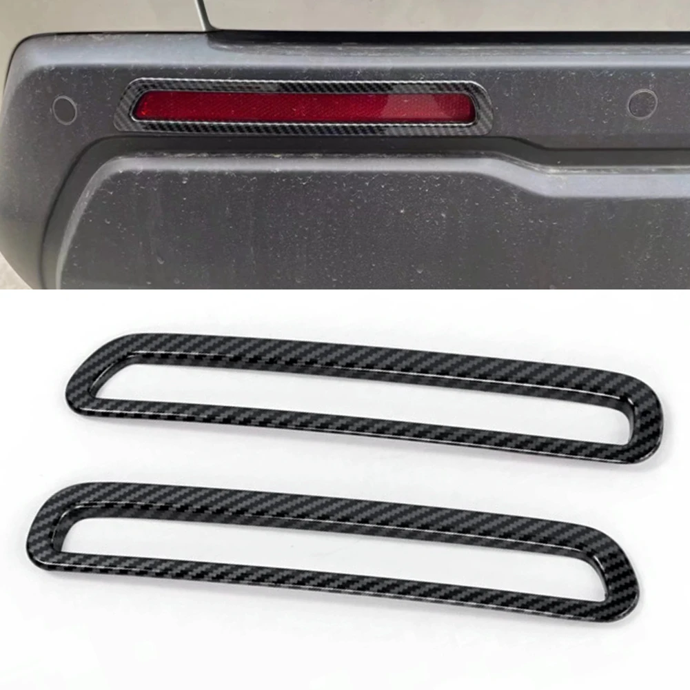 1 Pair Car Rear Fog Light Lamp Cover Trim Bezel Fit for Honda CRV 2023-2024 Carbon Fiber Style