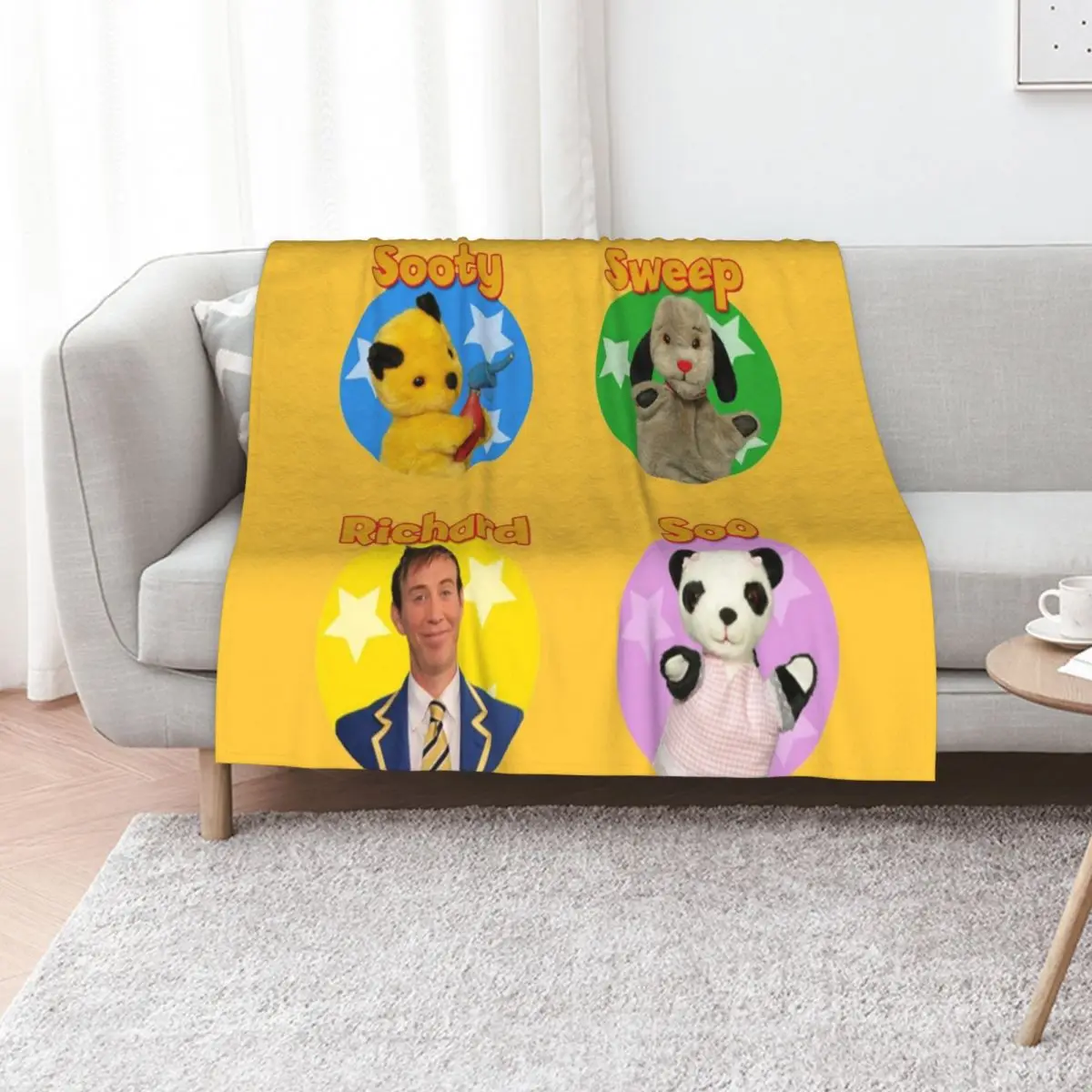 Sooty and sweep stickers Throw Blanket Single decorative Picnic wednesday for babies Beach Blankets