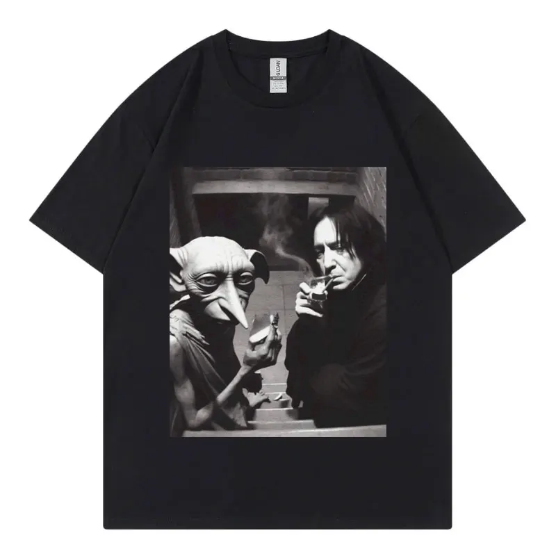 

Fun Goblin Magister Smoking T-shirt and Snape Meme, Retro Fashion 100% Printed T-shirt Suitable for Both Men and Women