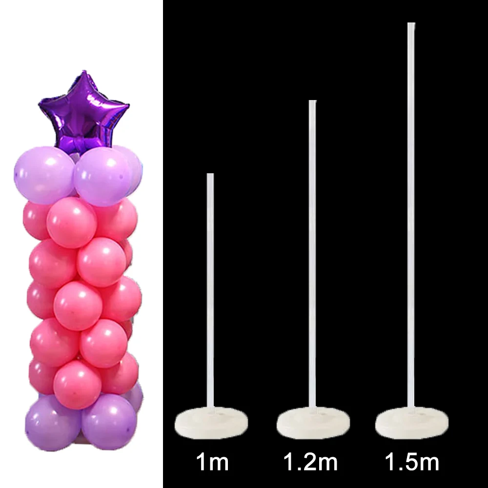 1/ 1.2/ 1.5m Balloon Column Stand Kit Adjustable Balloon Pillar Stand Balloon Tower Decorations for Birthday Wedding Baby Shower