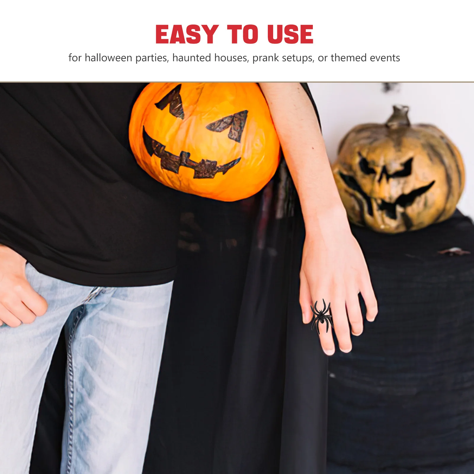 120 Stück Spinnen-Kostüm-Zubehör, Spukhaus-Requisiten, Kinder-Partygeschenke, Esstisch, gruseliges Spielzeug