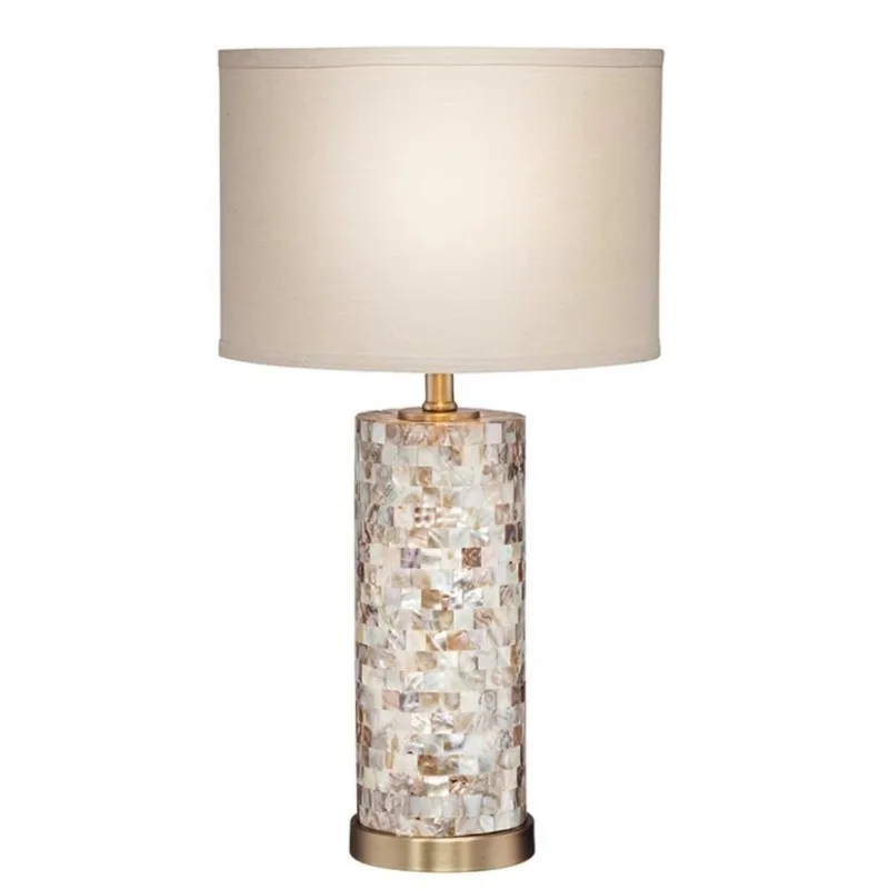 Living room decorative lamp, room pure natural handmade desk lamp, fashionable Italian simple desktop shell bedside desk lamp