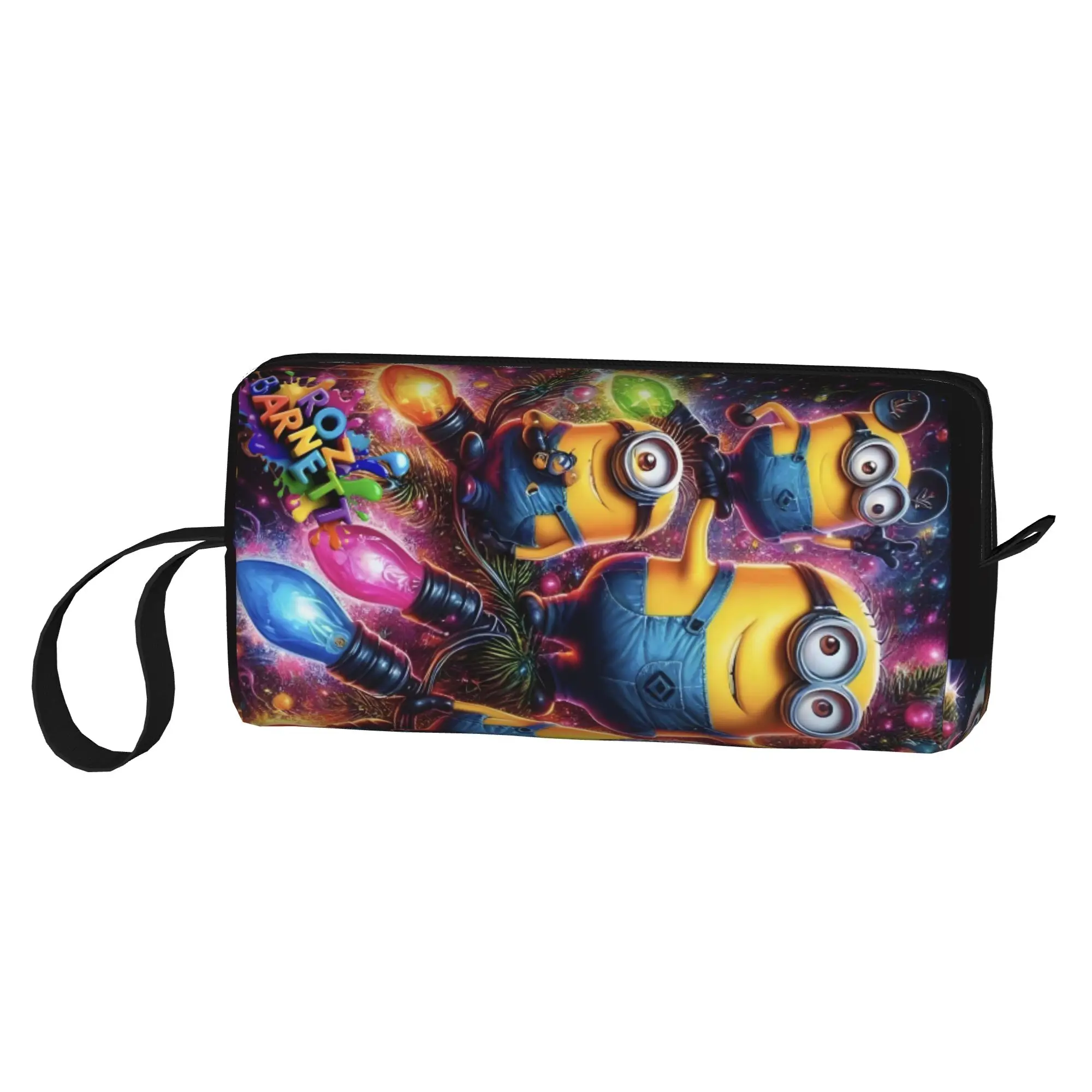 Custom Yellow Kawaii Travel Cosmetic Bag for Women Anime Makeup Toiletry Organizer Lady Beauty Storage Dopp Kit
