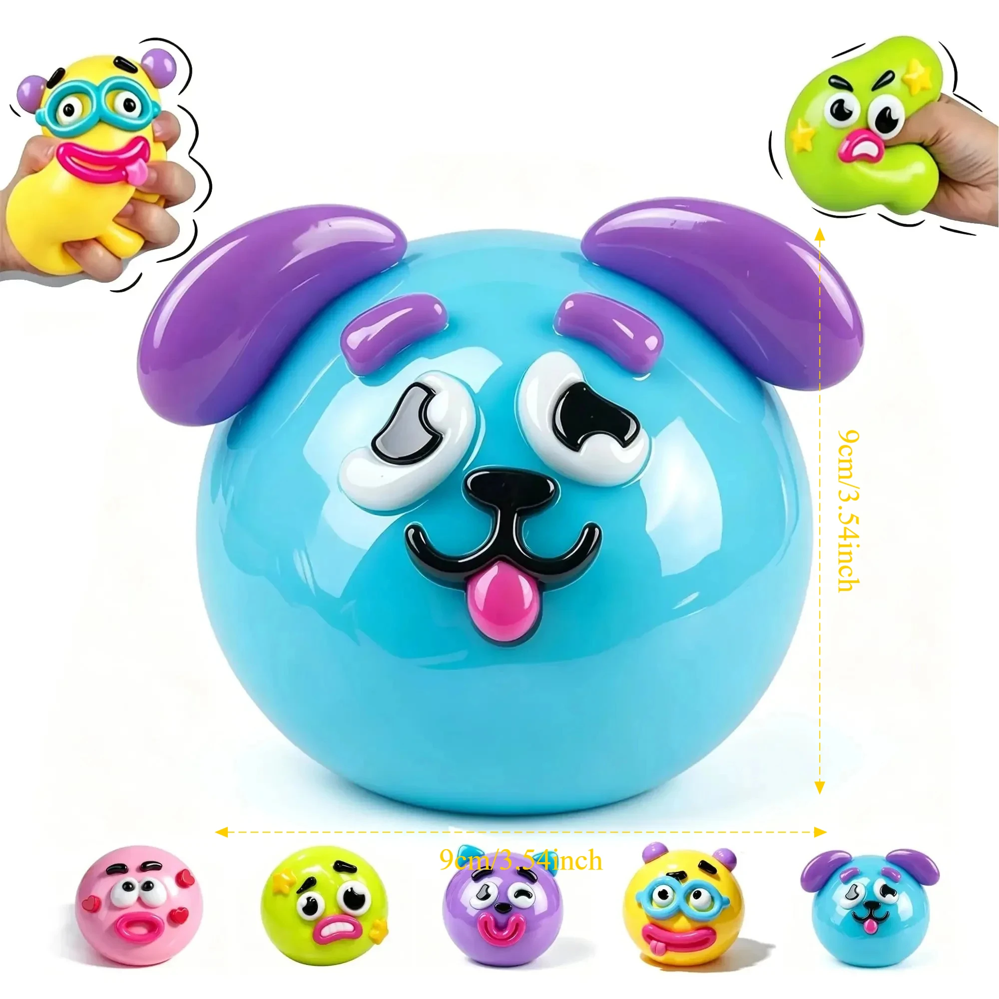5pcs New Smushers Squishy Toy Curiosity Changeable Dog Face Exchange Squishy, Soft Cute Slow Rising Sensory Relax Fidget
