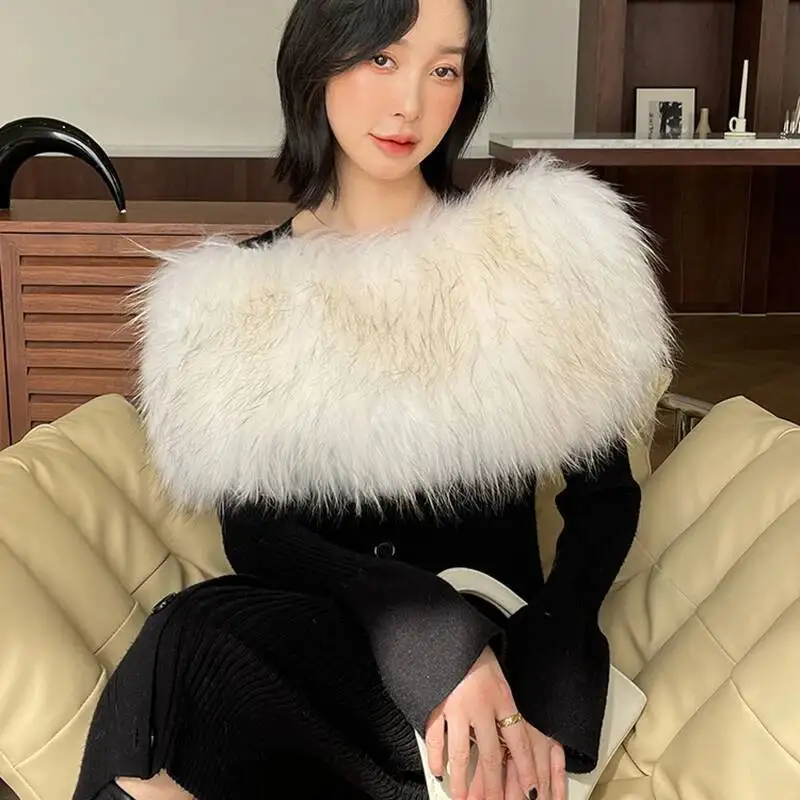 

Real Fur Shawls Women Winter Elastic Knitted Fur Scarf Bra Underwear Ladies Elegant Banquet Wraps Natural Fur Coat Mini Skirt