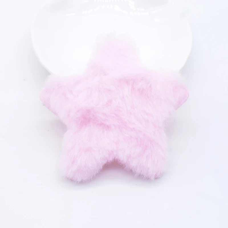 12Pcs 65mm Padded Plush Furry Star Applique for DIY Headwear Hair Clips Bow Accessory Handmade Clothes Hat Sewing Patches Decor