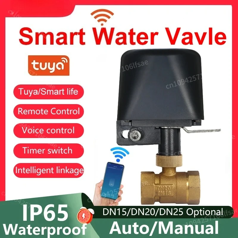 

Tuya Smart WiFi Water Vavle Zigbee Gas Water Stop Check Valve DN15/DN20/DN25 Беспроводной таймер управления Работает с Alexa Google home