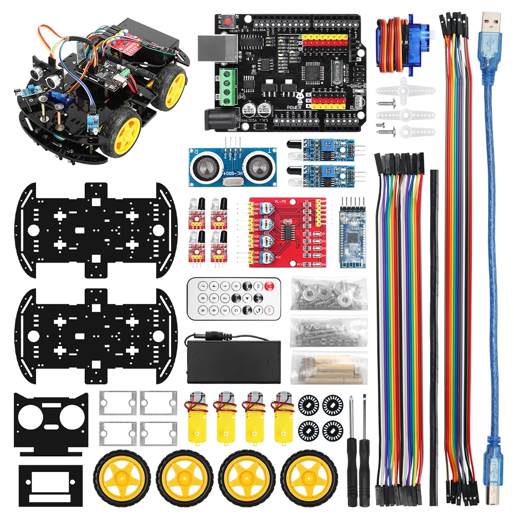 Smart Robot Car Kit Professional For Arduino Programming Complete Electronic Kits to Build Programmable Robotic Electronic Kit