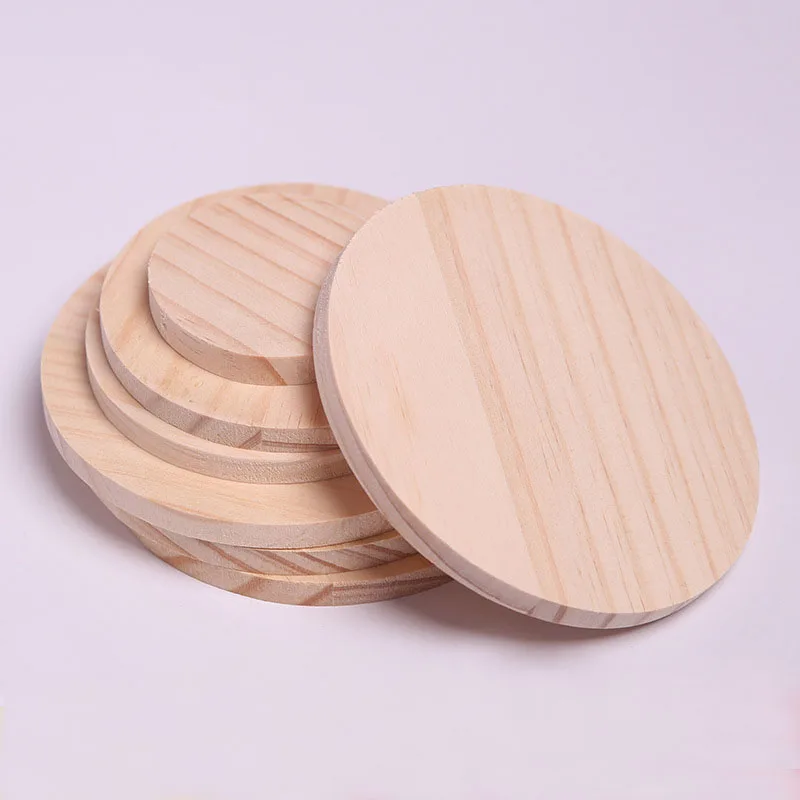 Multi Size Round Wooden Chips Model DIY Handmade Painting Unfinished Wood Plank Material