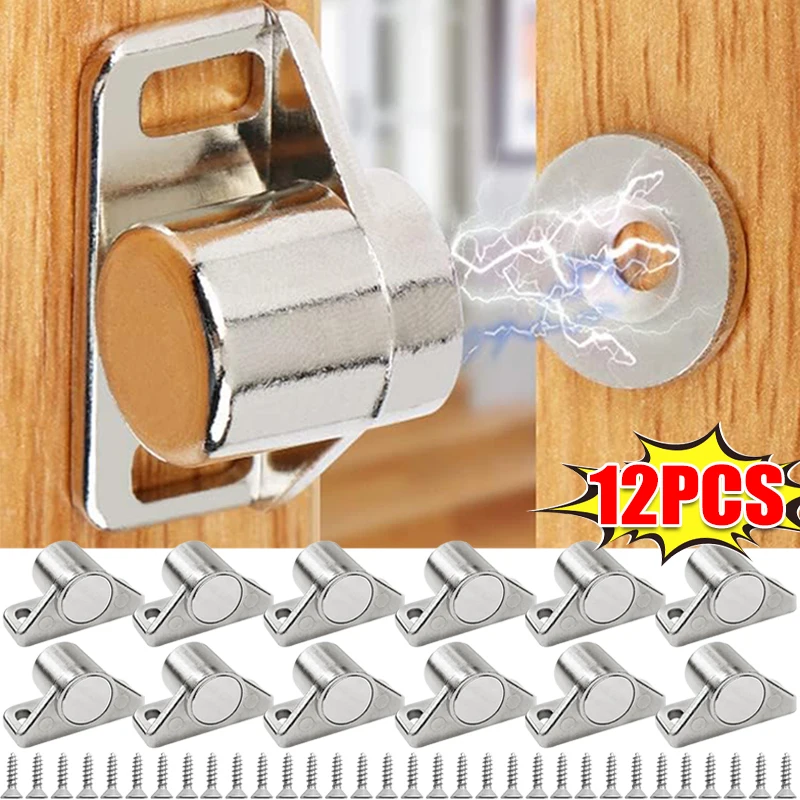 Strong Magnet Door Catches Kits Alloy Wardrobe Cabinet Drawer Suction Door Stops Closer Home Furniture Hardware Magnetic Latches