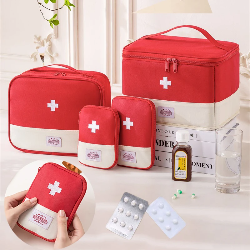 Portable Medicine Pouch First Aid Kit Organizer Travel Essential Medical Emergency Organizer Household Medicine Pill Storage Bag