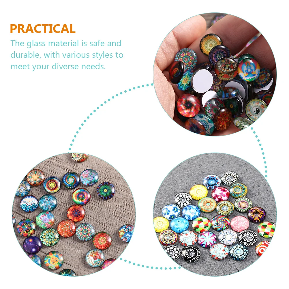 50 Pcs Flatback Rhinestones Patch Jewelry Making Accessories Dome Round Mosaic Tile