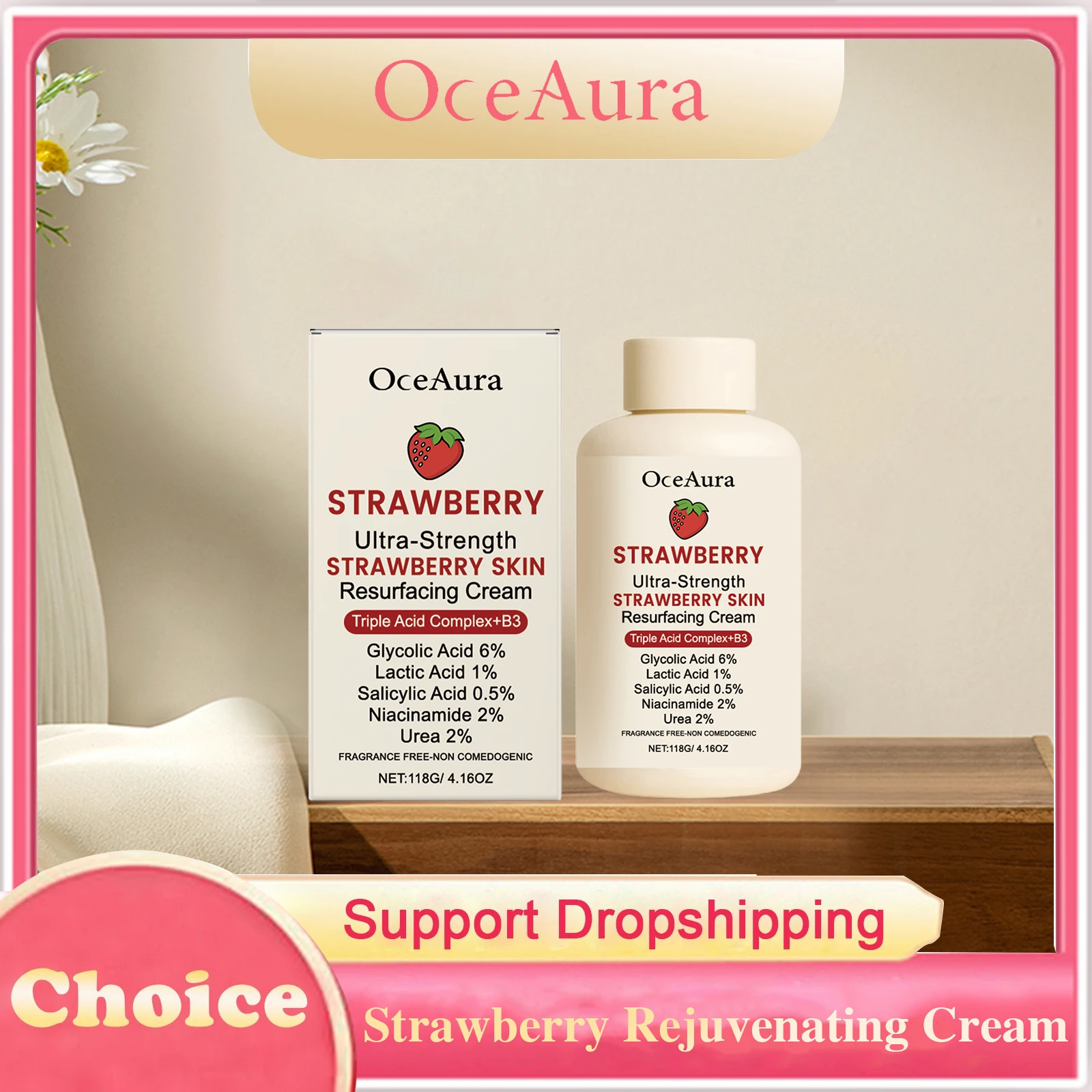 Strawberry Rejuvenating Cream Deep Nourishing Dry Skin Smoothing Tightening Softening Improve Dullness Brightening Body Lotion