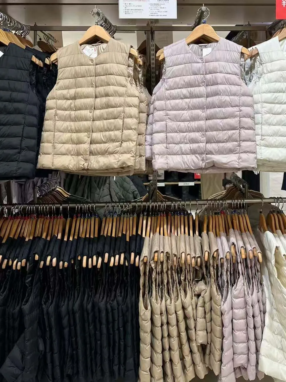 

Lightweight down Vest Top New National Stand 90 Filling Winter Warm ort V-Ne round Ne Two-Way Wear Women's Faion