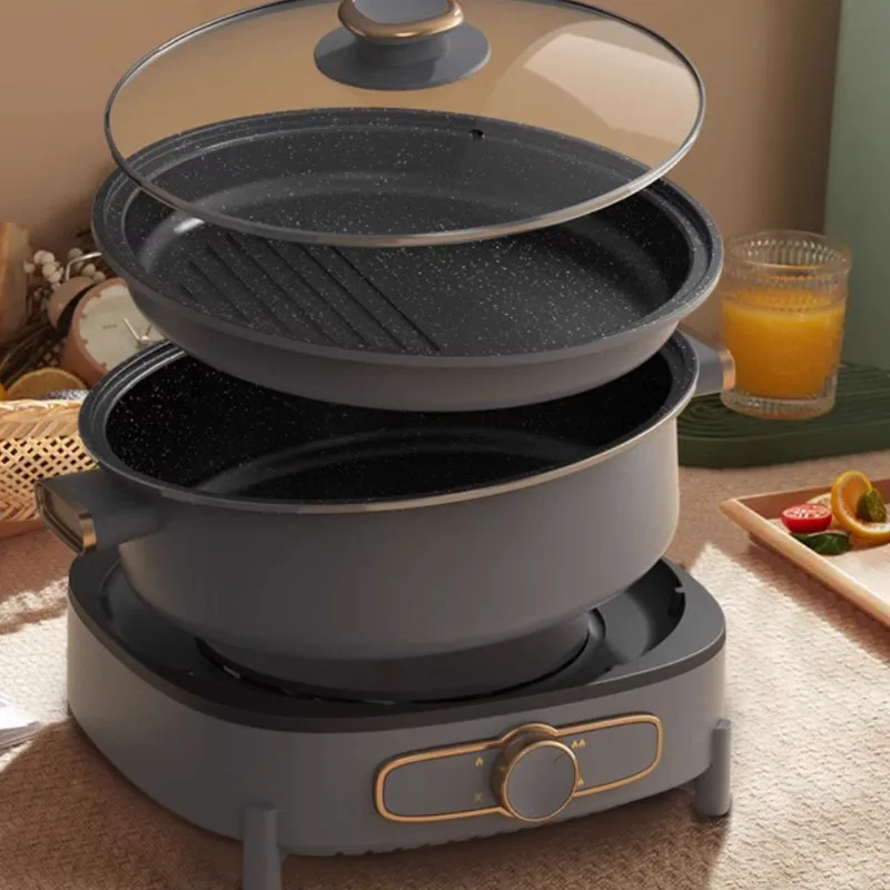 Electric hot pot pot for household use, multifunctional, large capacity, fully automatic, electric, thermal and electric frying