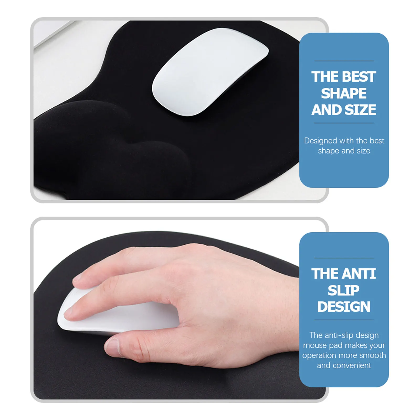 Thickened Resin Mouse Pad Ergonomic Gel Wrist Support Non-Skid Mouse Mat Laptop Office Computer Mousepad Smooth Accurate