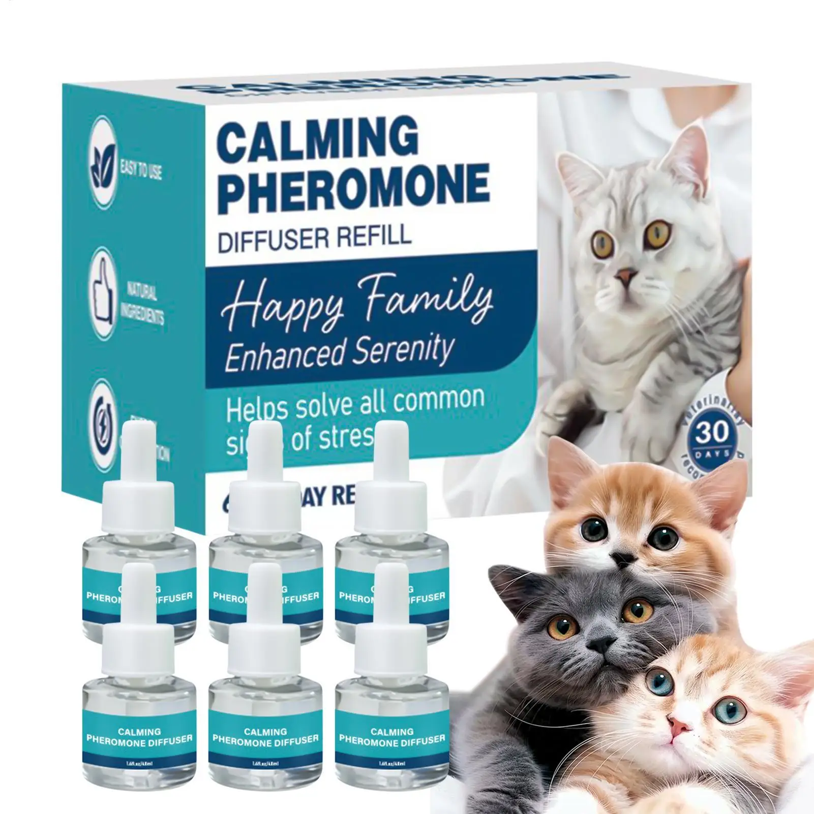 Difusor calmante para gatos, líquido calmante emocional multigato, solución calmante Natural para gatos, solución calmante para lucha del sueño en interiores