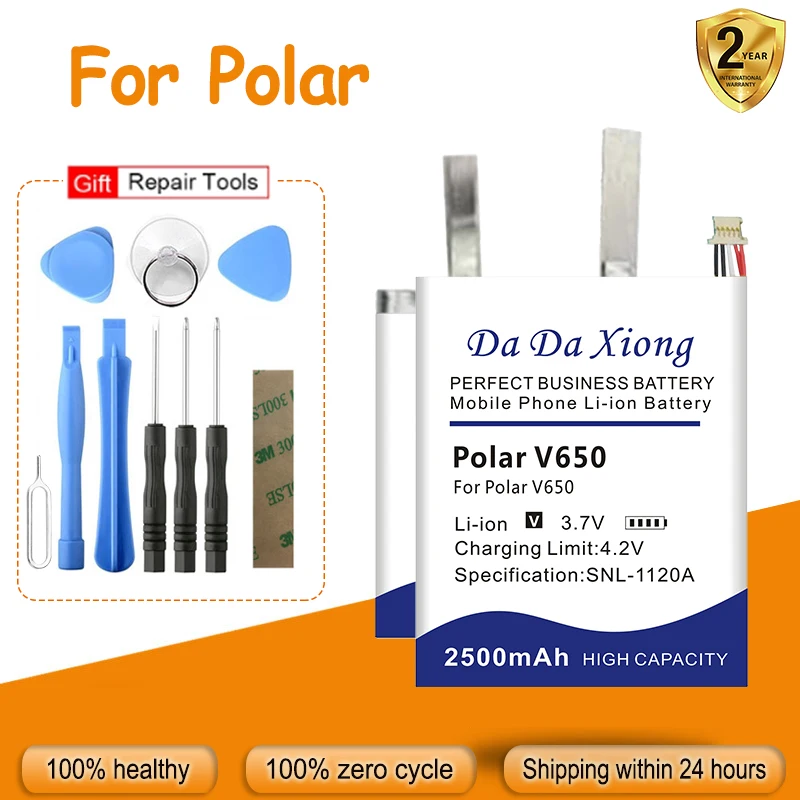 For PolarM400 PolarM600 PolarV650 PolarV800 Battery For Polar V650 V800 M400 M430 M600 GPS Sports Watch, Free Tools, Brand New