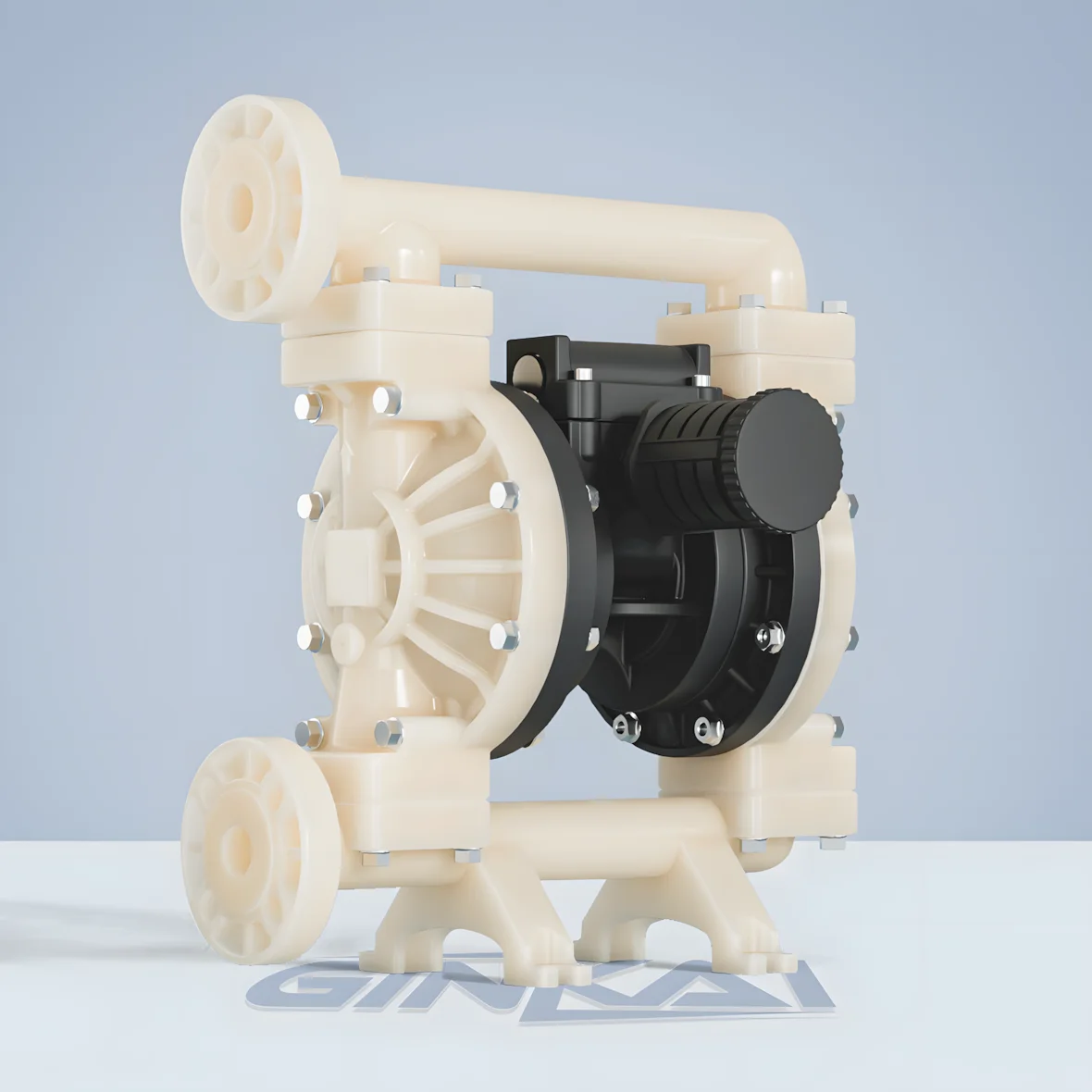 

GK 1" Inch 25mm PVDF Fluoroplastic Pneumatic Double Diaphragm Pump Water Pump With PTFE Diaphragm For Strong Acid & Alkali