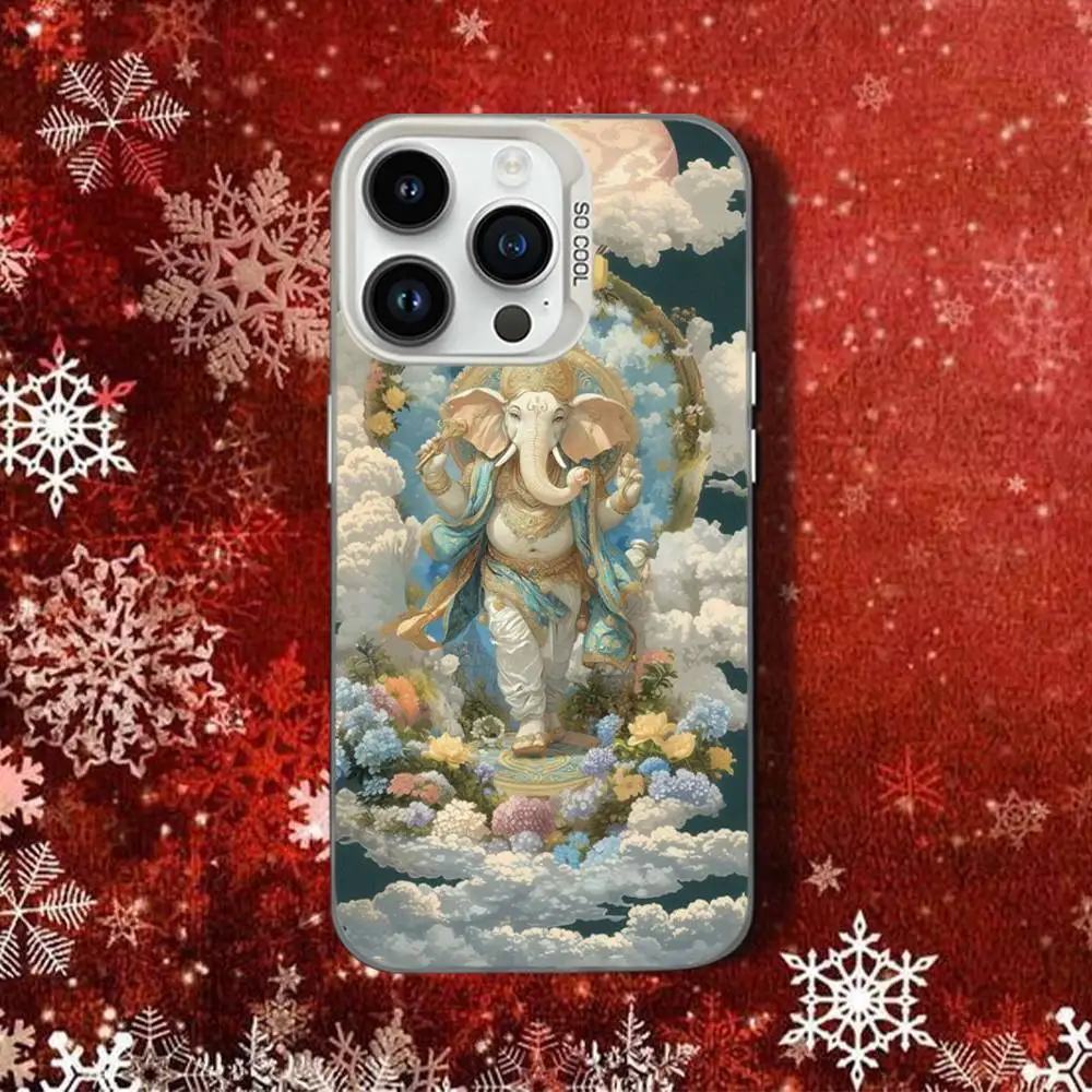 E-elefante legal deus ganesh para iphone 11,16,15,12,13,17,14, pro, se4, max, plus, air, mini capa de telefone branca luxuosa capa dura